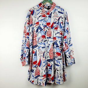 Lauren Ralph Lauren Sail Boat SO SOFT Button-up XL